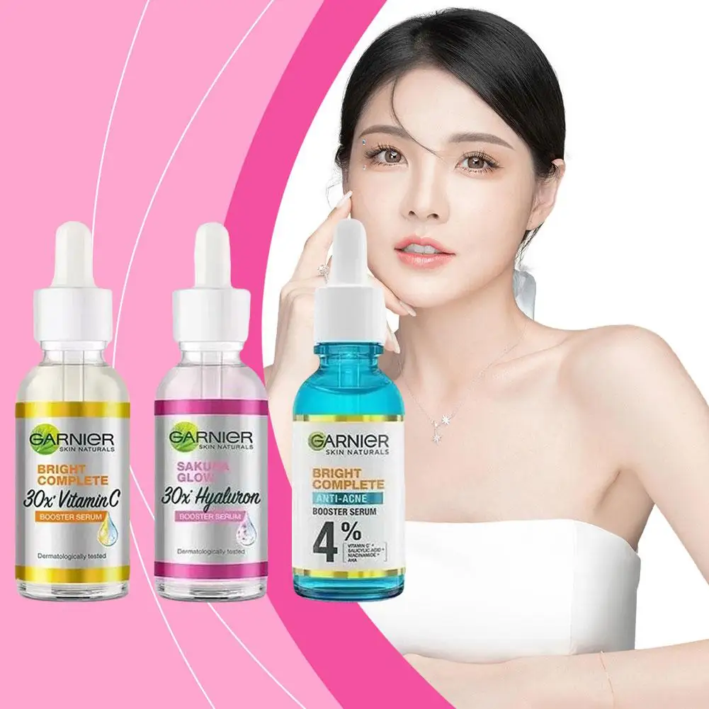 Pack 3 Sérums Garnier – Vitamina C, Ácido Hialurónico y Anti-Acné (30 ml c/u) Mi Amiga Coqueta - Imagen 3