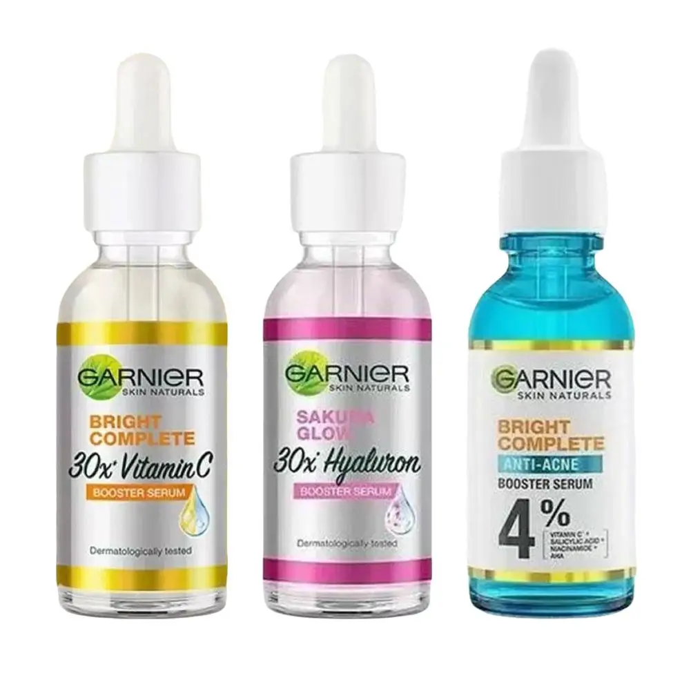 Pack 3 Sérums Garnier – Vitamina C, Ácido Hialurónico y Anti-Acné (30 ml c/u) Mi Amiga Coqueta - Imagen 5
